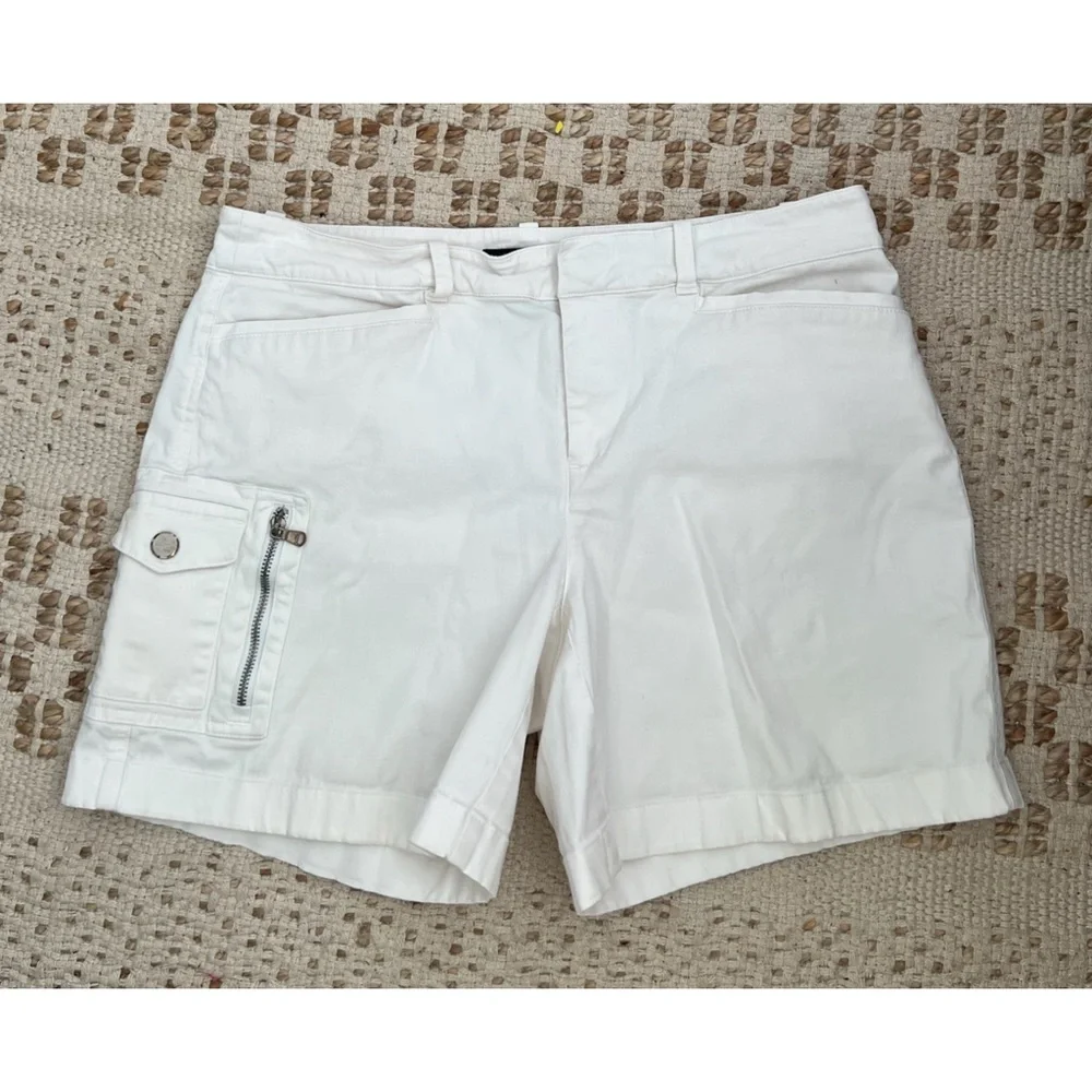 Lauren Ralph Lauren White Cargo Shorts size 4 Black Label - Picture 1 of 4
